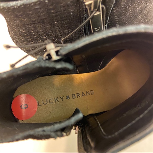 NWOT Lucky Brand Petre Perforated Suede Bootie - Picture 15 of 15